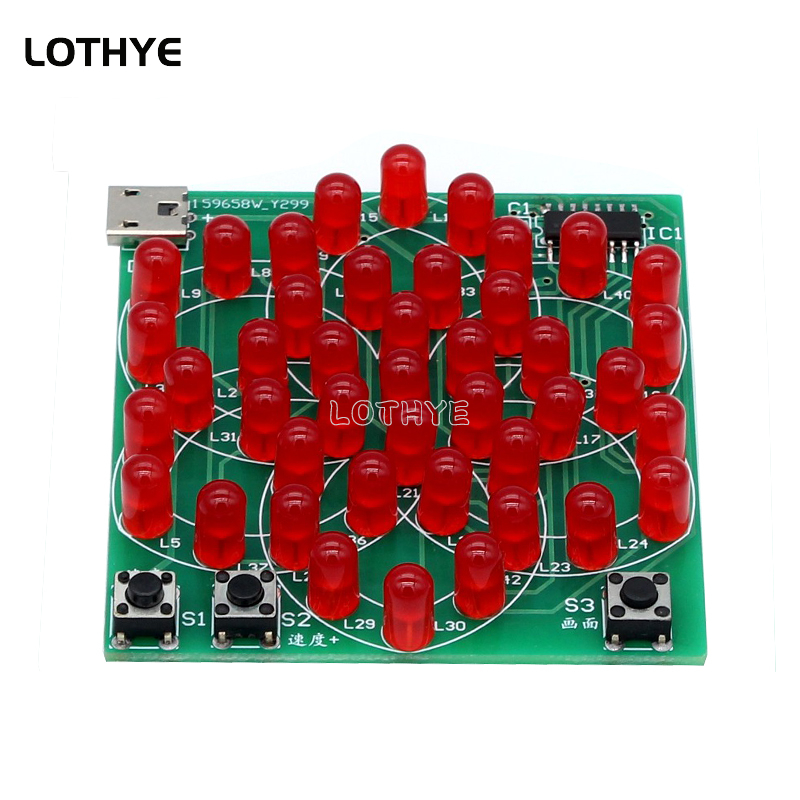 43 LED Multi gaya pola kincir  - Diy Electronics Project Kit ulasan dan harga